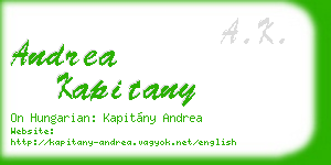 andrea kapitany business card